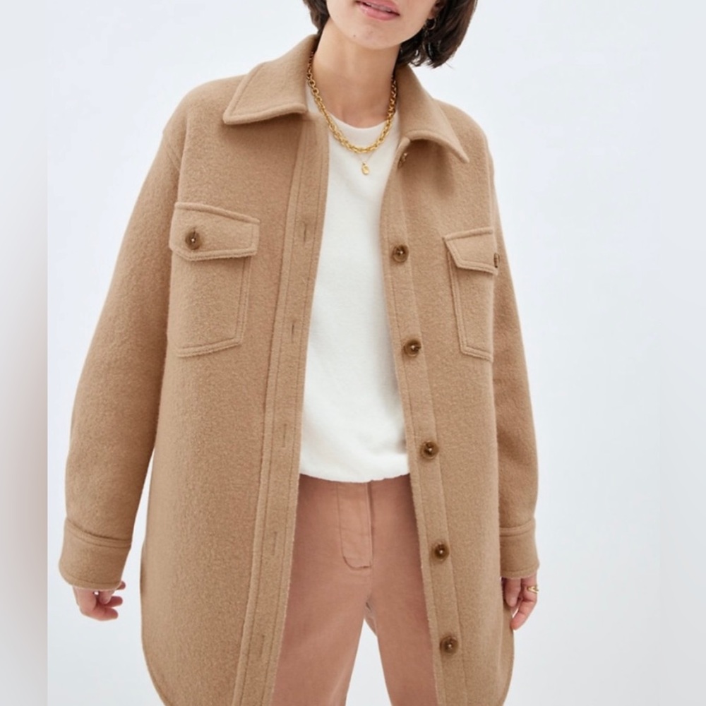 Aritzia Wilfred Free Wool Ganna Shirt Jacket in “Chasm”